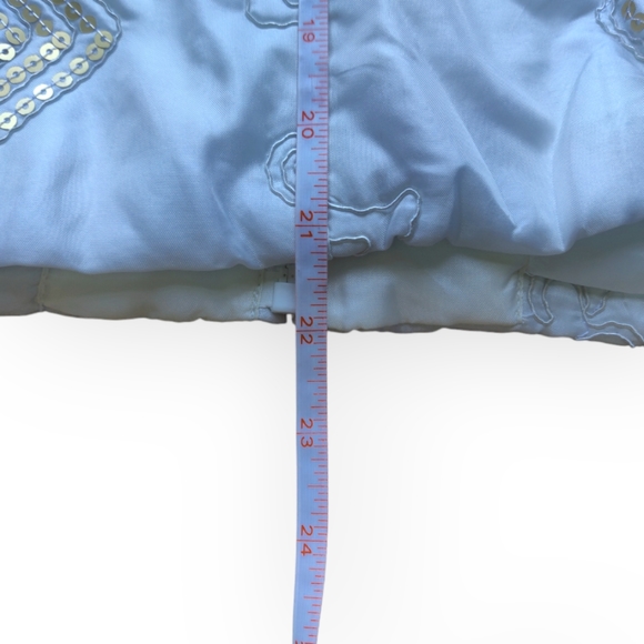 Satin Sequin Jacket Coat Women's Size 14 White Embroidery and Gold Sequins - Picture 9 of 9